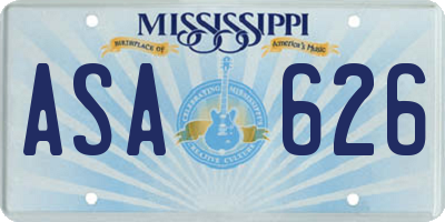 MS license plate ASA626