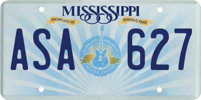 MS license plate ASA627