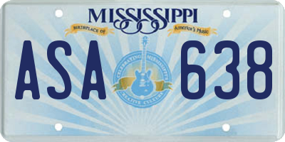 MS license plate ASA638