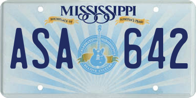MS license plate ASA642