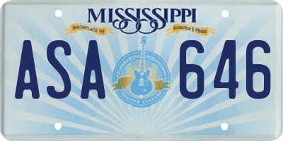 MS license plate ASA646