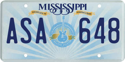 MS license plate ASA648