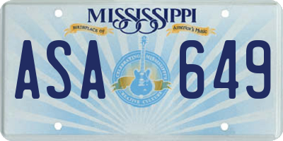 MS license plate ASA649