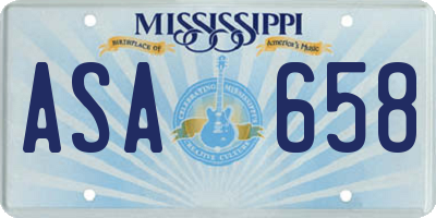 MS license plate ASA658