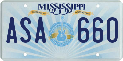 MS license plate ASA660