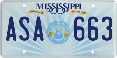MS license plate ASA663