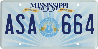 MS license plate ASA664