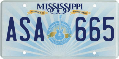 MS license plate ASA665
