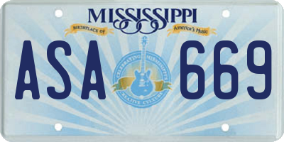 MS license plate ASA669