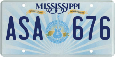 MS license plate ASA676