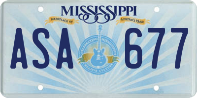 MS license plate ASA677