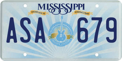 MS license plate ASA679