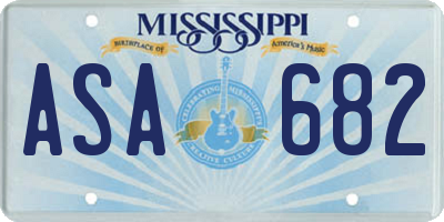 MS license plate ASA682