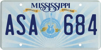 MS license plate ASA684