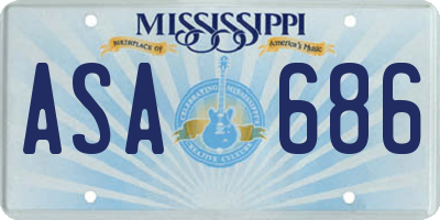 MS license plate ASA686