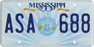 MS license plate ASA688