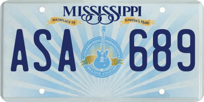 MS license plate ASA689
