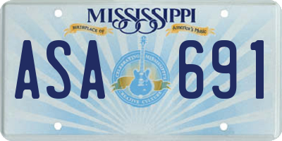 MS license plate ASA691