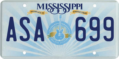 MS license plate ASA699