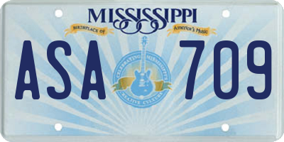 MS license plate ASA709
