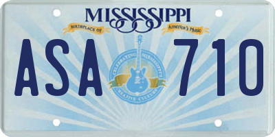 MS license plate ASA710