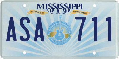 MS license plate ASA711