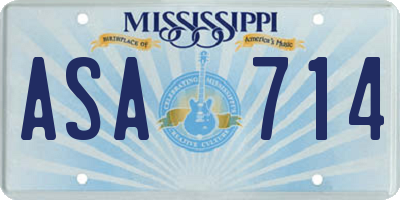 MS license plate ASA714