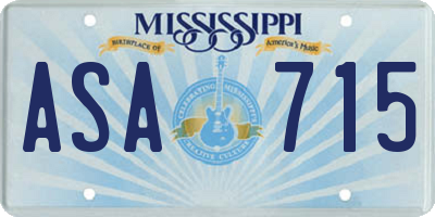 MS license plate ASA715