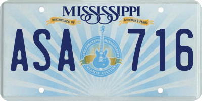 MS license plate ASA716