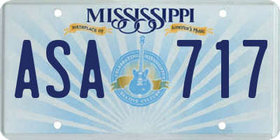 MS license plate ASA717