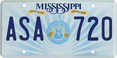 MS license plate ASA720