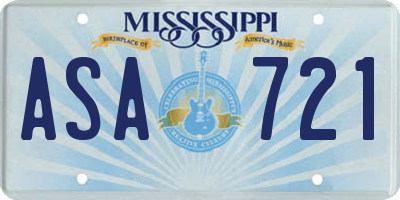 MS license plate ASA721
