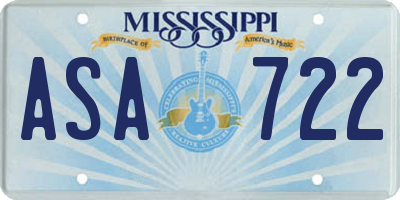 MS license plate ASA722
