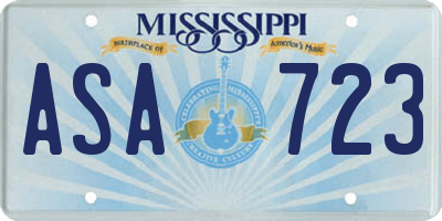 MS license plate ASA723