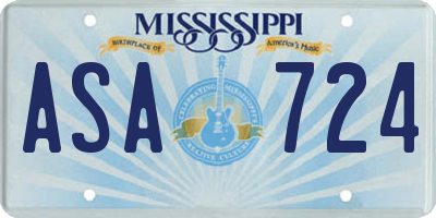 MS license plate ASA724