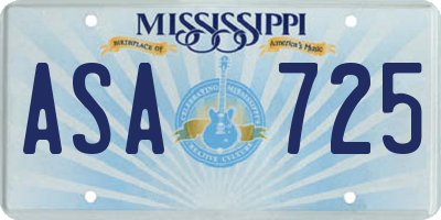 MS license plate ASA725