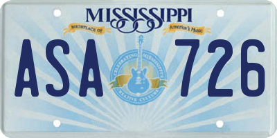 MS license plate ASA726