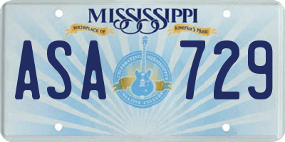 MS license plate ASA729