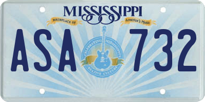 MS license plate ASA732