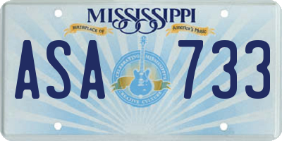 MS license plate ASA733