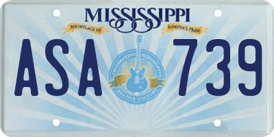MS license plate ASA739