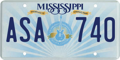 MS license plate ASA740
