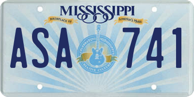 MS license plate ASA741
