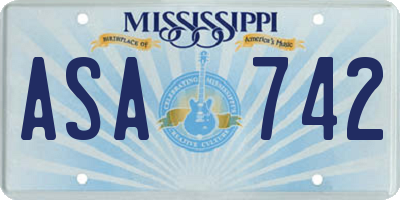 MS license plate ASA742