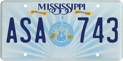 MS license plate ASA743