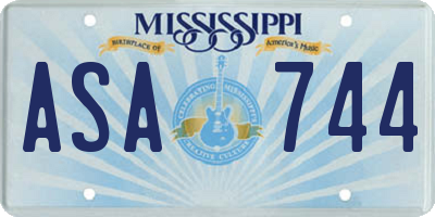 MS license plate ASA744