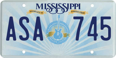 MS license plate ASA745