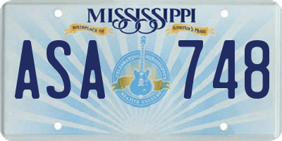 MS license plate ASA748