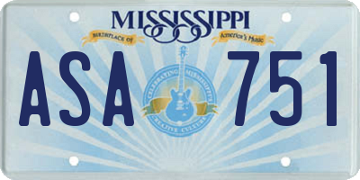 MS license plate ASA751