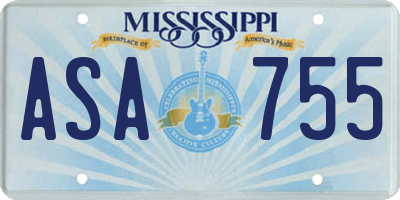 MS license plate ASA755